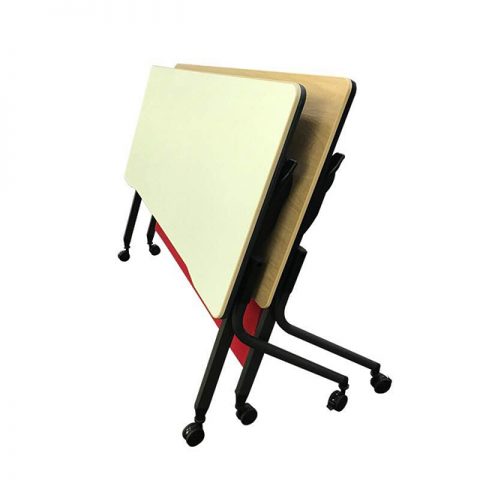 Convenient Folding Mobile Conference Table Melamine School Student
