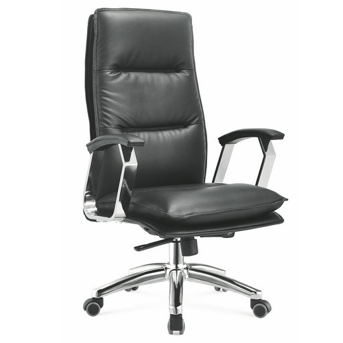 Foshan High Quality Black Genuine, Black Genuine Leather High Back Office Chair